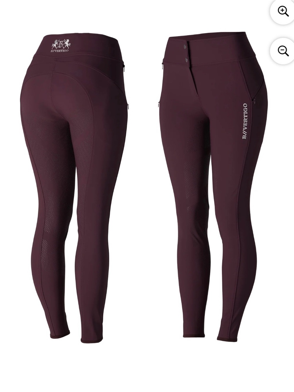 Justine Women's Thermo Silicone Full Seat Breeches - Wine